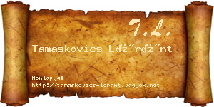 Tamaskovics Lóránt névjegykártya