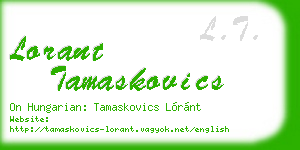 lorant tamaskovics business card